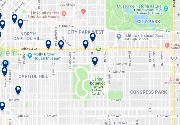 Accommodation in Capitol Hill - Click on the map to see all available accommodation in this area