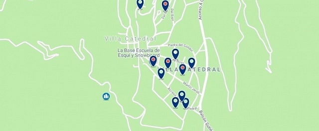 Accommodation in Cerro Catedral - Click on the map to see all available accommodation in this area