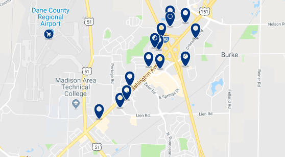 Best Areas to Stay in Madison - Alojamiento En East Madison %E2%80%93 Haz Clic Para Ver Todo El Alojamiento Disponible En Esta Zona 1 hotels madison wi map