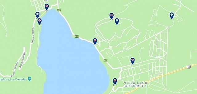 Accommodation in Lago Gutiérrez - Click on the map to see all available accommodation in this area