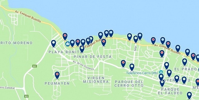 Accommodation in Playa Bonita - Click on the map to see all available accommodation in this area