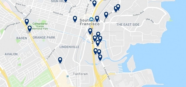 Accommodation in South San Francisco - Click on the map to see all available accommodation in this area