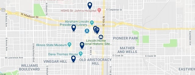 Accommodation in Springfield Historic District - Click on the map to see all available accommodation in this area