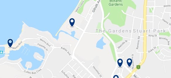 Alojamiento en The Gardens - Click on the map to see all available accommodation in this area