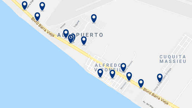 Accommodation in Barra Vieja Boulevard – Click on the map to see all available accommodation in this area