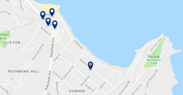 Accommodation in Sumner – Click on the map to see all accommodation in this area