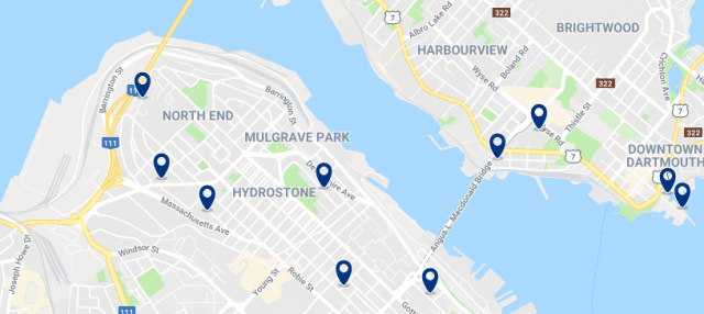 Accommodation in North End Halifax – Click on the map to see all available accommodation in this area