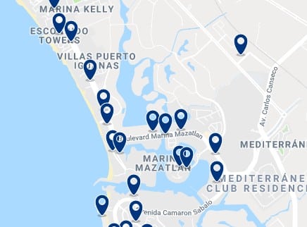 Accommodation in Zona Marina – Click on the map to see all available accommodation in this area