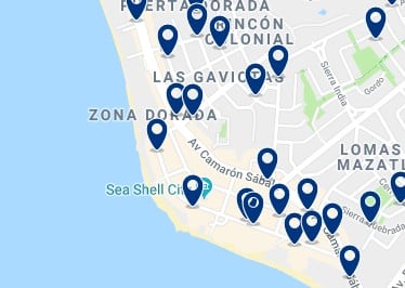 Accommodation in Zona Dorada – Click on the map to see all available accommodation in this area