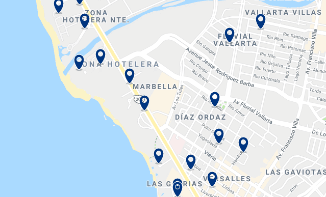 Accommodation in Zona Hotelera – Click on the map to see all available accommodation in this area
