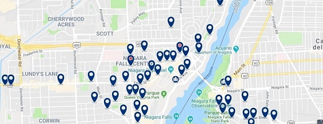 Alojamiento en Downtown Niagara Falls - Haz clic para ver todo el alojamiento disponible en esta zona