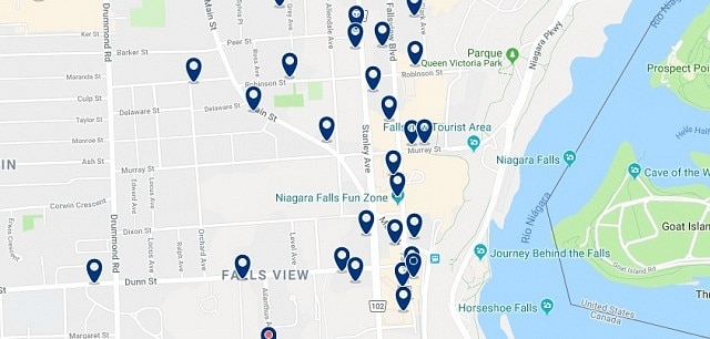 Accommodation in Fallsview - Click on the map to see all available accommodation in this area