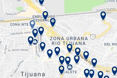Accommodation in Rio Tijuana - Click on the map to see all available accommodation in this area