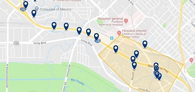 Accommodation in Market Center Dallas - Click on the map to see all available accommodation in this area