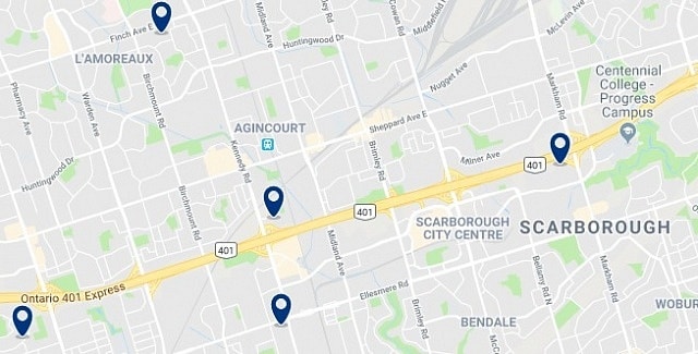 Alojamiento en Scarborough - Clica sobre el mapa para ver todo el alojamiento en esta zona