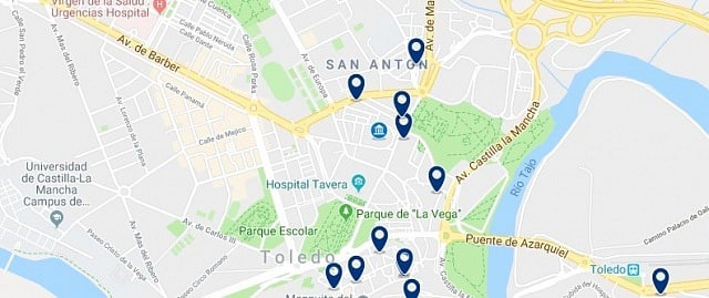 Accommodation in Toledo Norte - Click on the map to see all accommodation in this area