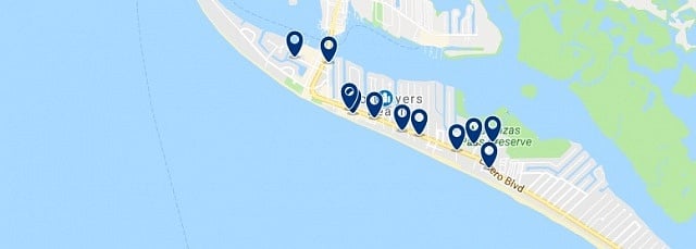 Accommodation in Fort Myers Beach - Click on the map to see all available accommodation in this area