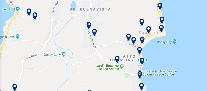 Accommodation in San Luis - Click to see all available accommodation on a map