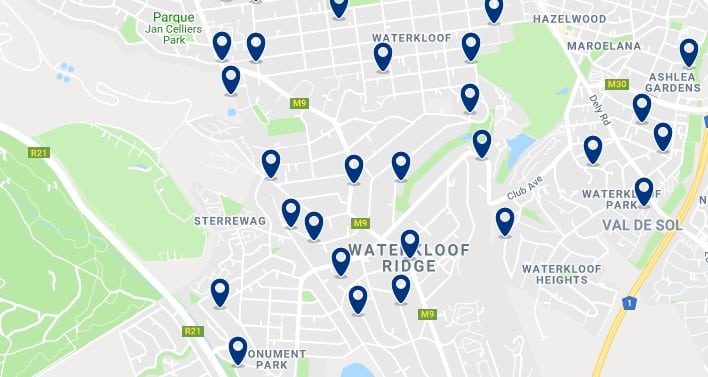 Accommodation in Waterkloof - Click on the map to see all available accommodation in this area