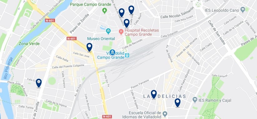 Alojamiento cerca de la estación de trenes de Valladolid - Haz clic para ver todos el alojamiento disponible en esta zona