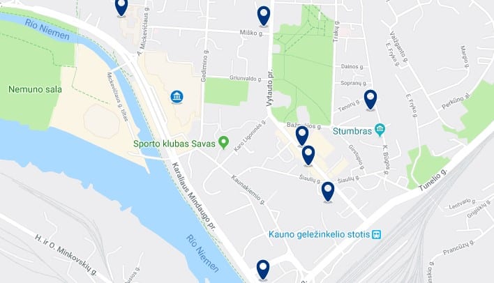 Accommodation near Kaunas' railway station - Click to see all available accommodation on a map
