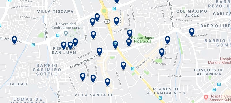 Accommodation around Metrocentro - Click on the map to see all accommodation in this area
