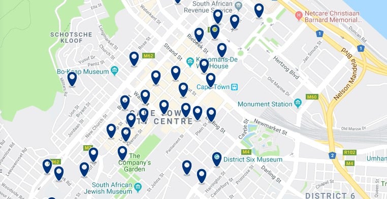 Accommodation in City Bowl Cape Town - Click to see all available accommodation in this area