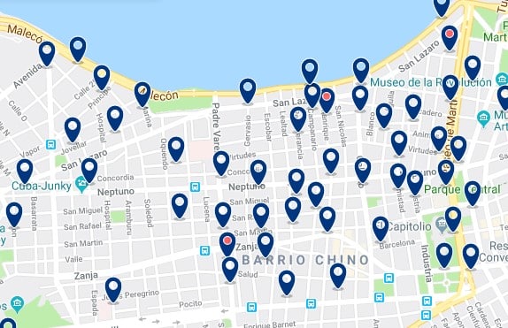 Alojamiento en La Habana Centro - Haz clic para ver todos el alojamiento disponible en esta zona
