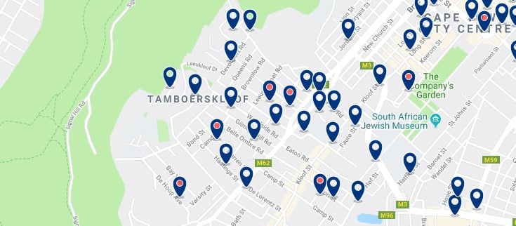Accommodation in Tamboerskloof - Click to see all available accommodation in this area