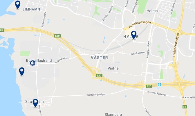 Accommodation in Vaster - Click on the map to see all available accommodation in this area