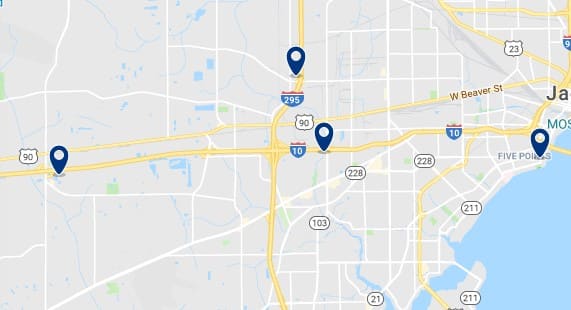 Accommodation in West Jacksonville - Click on the map to see all available accommodation in this area