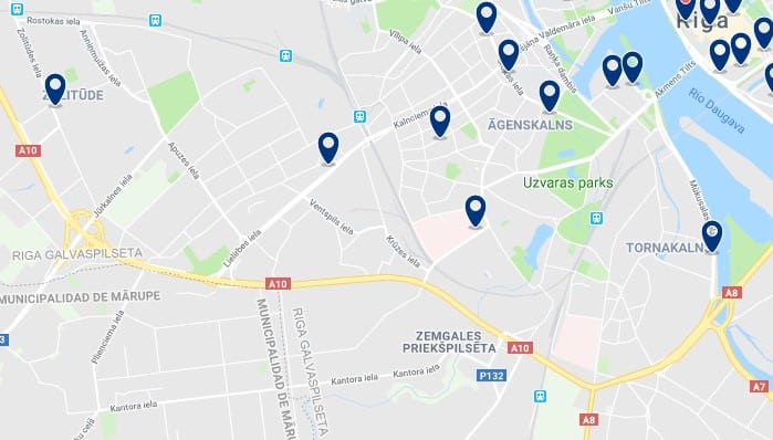 Accommodation in Zemgale - Click on the map to see all available accommodation in this area