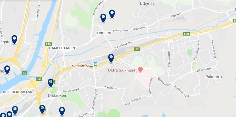 Accommodation in Örgryte-Härlanda - Click on the map to see all available accommodation in this area