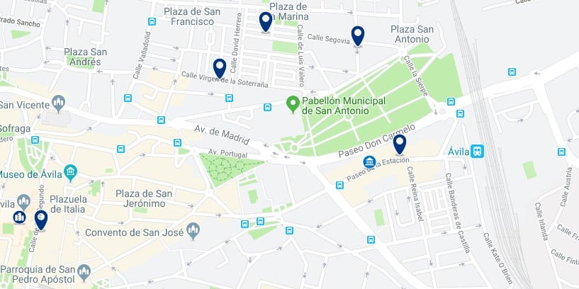 Accommodation near Avila's train station  - Click to see all the available accommodation in this area