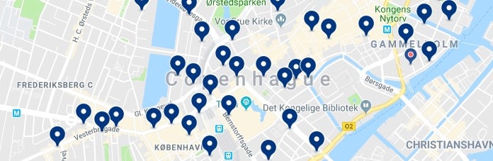 Alojamiento en el Centro Histórico de Copenhague - Click on the map to see all available accommodation in this area