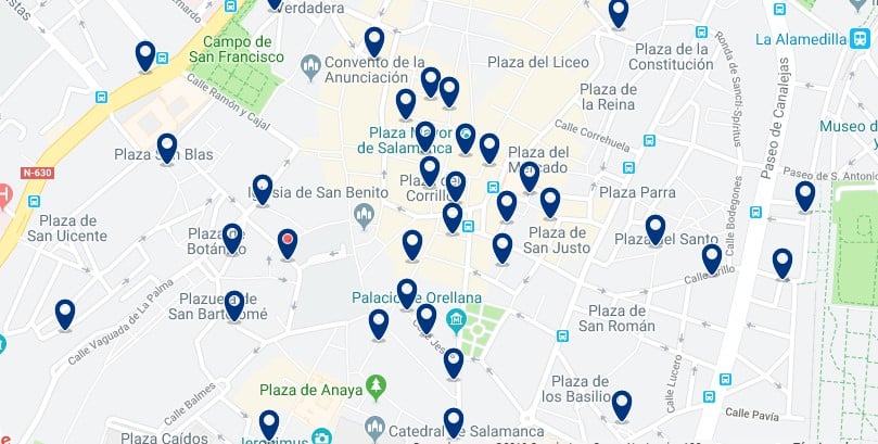 Alojamiento en el Centro Histórico de Salamanca - Haz clic para ver todos el alojamiento disponible en esta zona