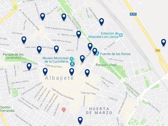 Alojamiento en el Centro de Albacete - Haz clic para ver todos el alojamiento disponible en esta zona