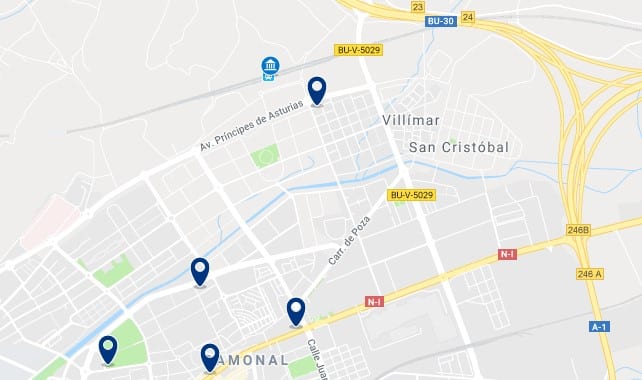 Alojamiento cerca de la estación de trenes Rosa de Lima de Burgos - Haz clic para ver todos el alojamiento disponible en esta zona