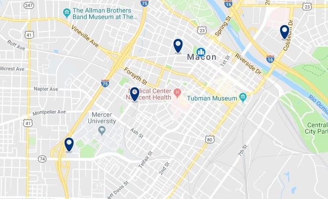 Alojamiento en Downtown Macon - Haz clic para ver todos el alojamiento disponible en esta zona