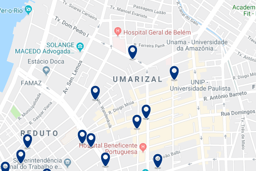 Accommodation in Umarizal – Click on the map to see all available accommodation in this area