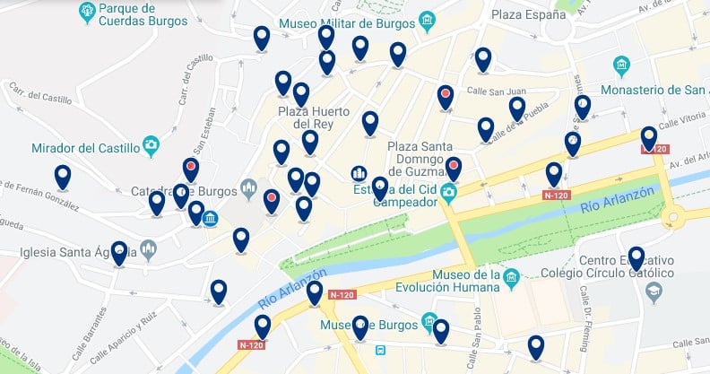 Alojamiento en el Centro Histórico de Burgos - Haz clic para ver todos el alojamiento disponible en esta zona