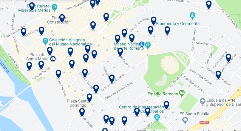 Alojamiento en el Centro Histórico de Mérida - Haz clic para ver todos el alojamiento disponible en esta zona