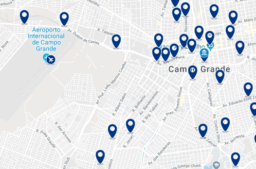 Accommodation in Campo Grande City Center – Click on the map to see all available accommodation in this area