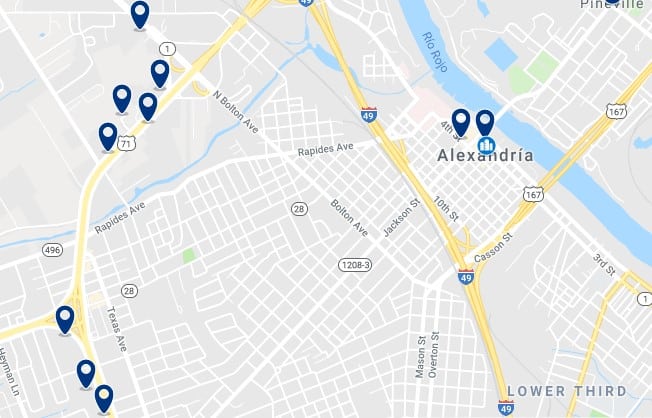 Accommodation in Alexandria - Click on the map to see all available accommodation in this area