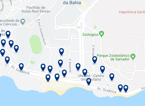 Accommodation in Ondina – Click on the map to see all available accommodation in this area