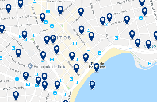Accommodation in Pocitos – Click on the map to see all available accommodation in this area