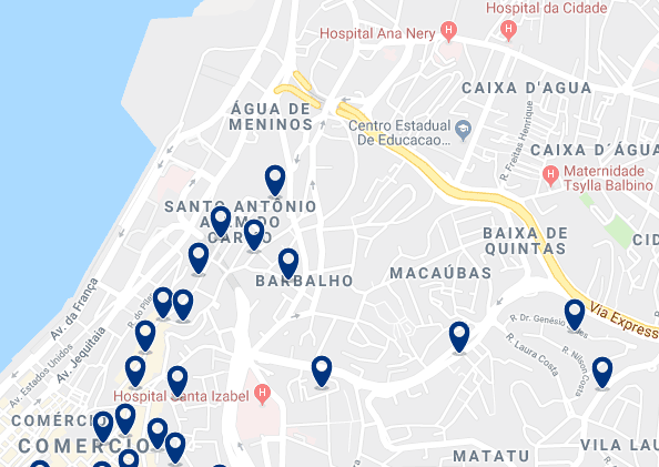 Accommodation in Santo Antonio – Click on the map to see all available accommodation in this area