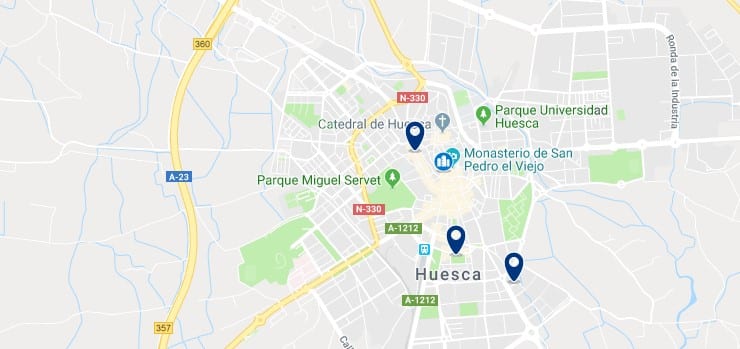 Alojamiento en el Centro Histórico de Huesca - Haz clic para ver todos el alojamiento disponible en esta zona