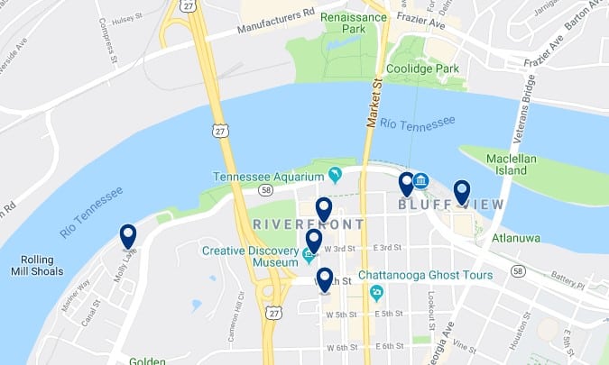 Alojamiento cerca del Chattanooga Riverwalk - Haz clic para ver todos el alojamiento disponible en esta zona
