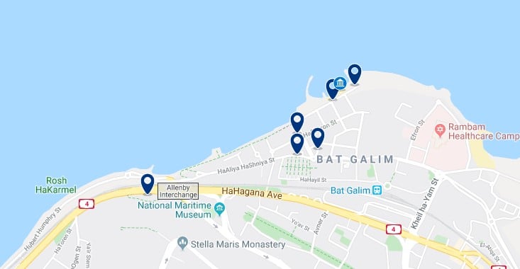 Alojamiento en Bat Galim - Haz clic para ver todos el alojamiento disponible en esta zona